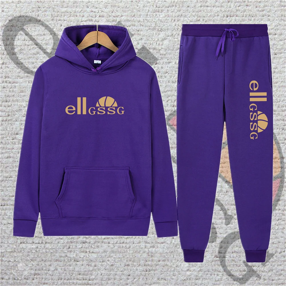 

Men's new sports and leisure hooded sportswear pullover wool hoodie + sweatpants pullover fashion ladies pullover trend