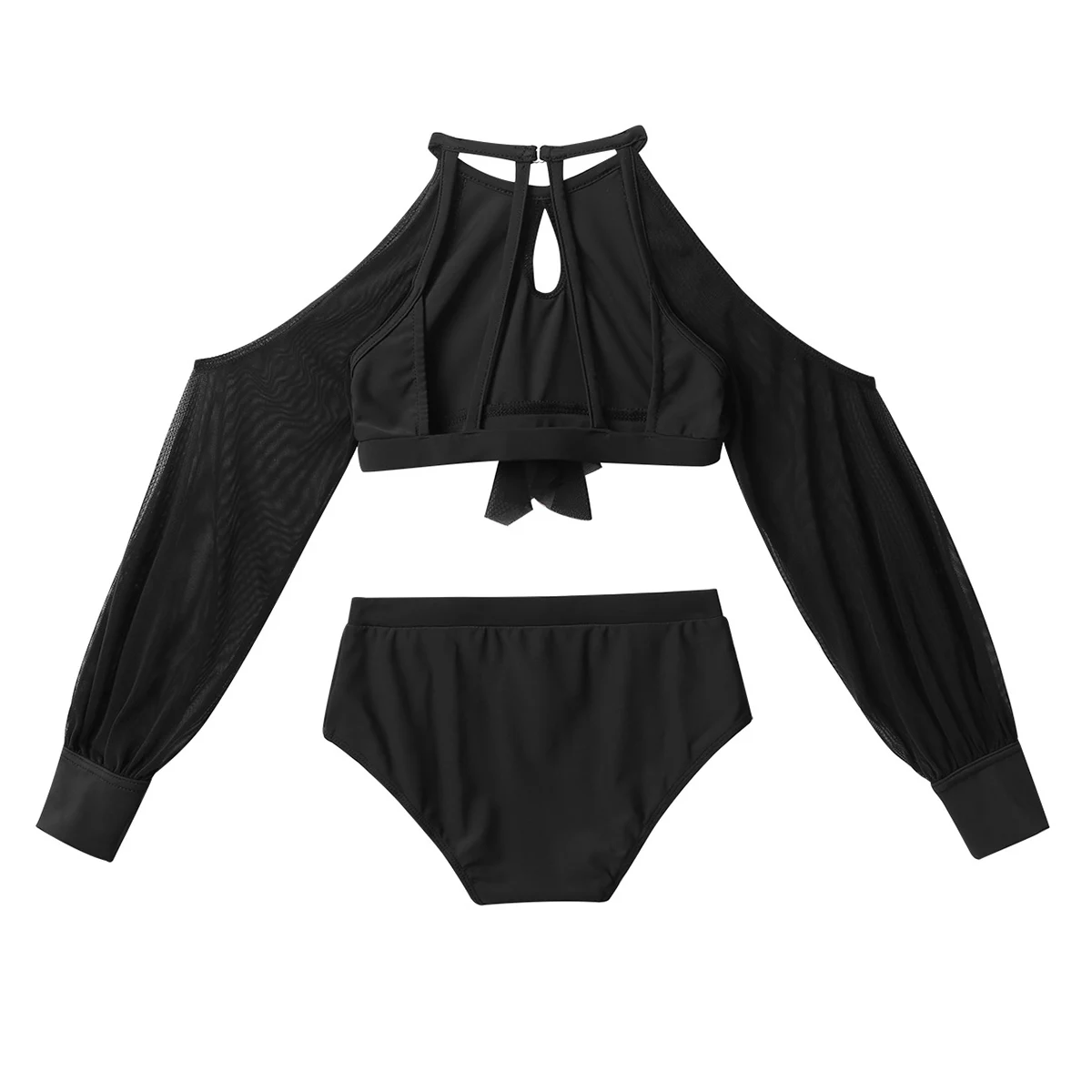 Танцевальная одежда из двух предметов для детей укороченный топ с длинными