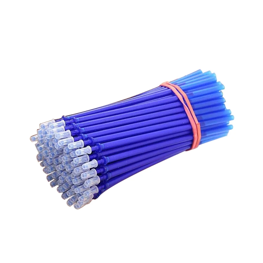 

0.5mm Erasable Gel Ink Pen Refill School Office Full Needle Erasable Gel Ink Pen Replacement Blue 100Pcs