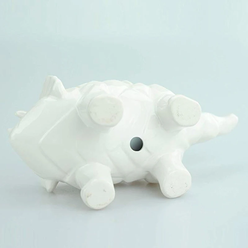 Керамический горшок для суккулентов с динозавром дренажным отверстием