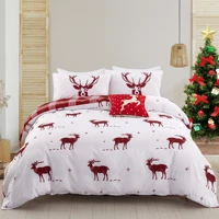 christmas elk bedding set stripe double size kid gift duvet cover single king twin full bedclothes with pillowcase for adult boy