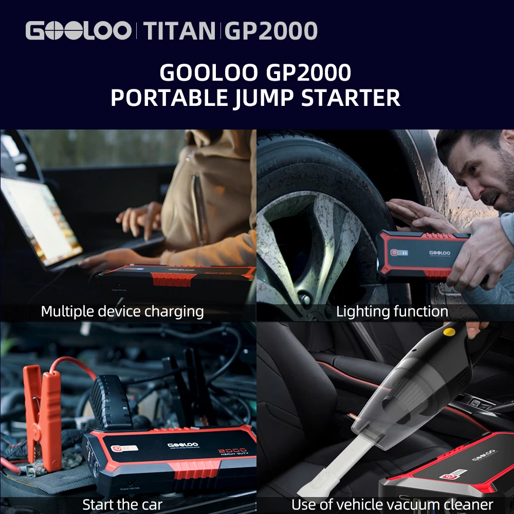 Внешний аккумулятор GOOLOO 2000A стартер для автомобиля внешний портативного