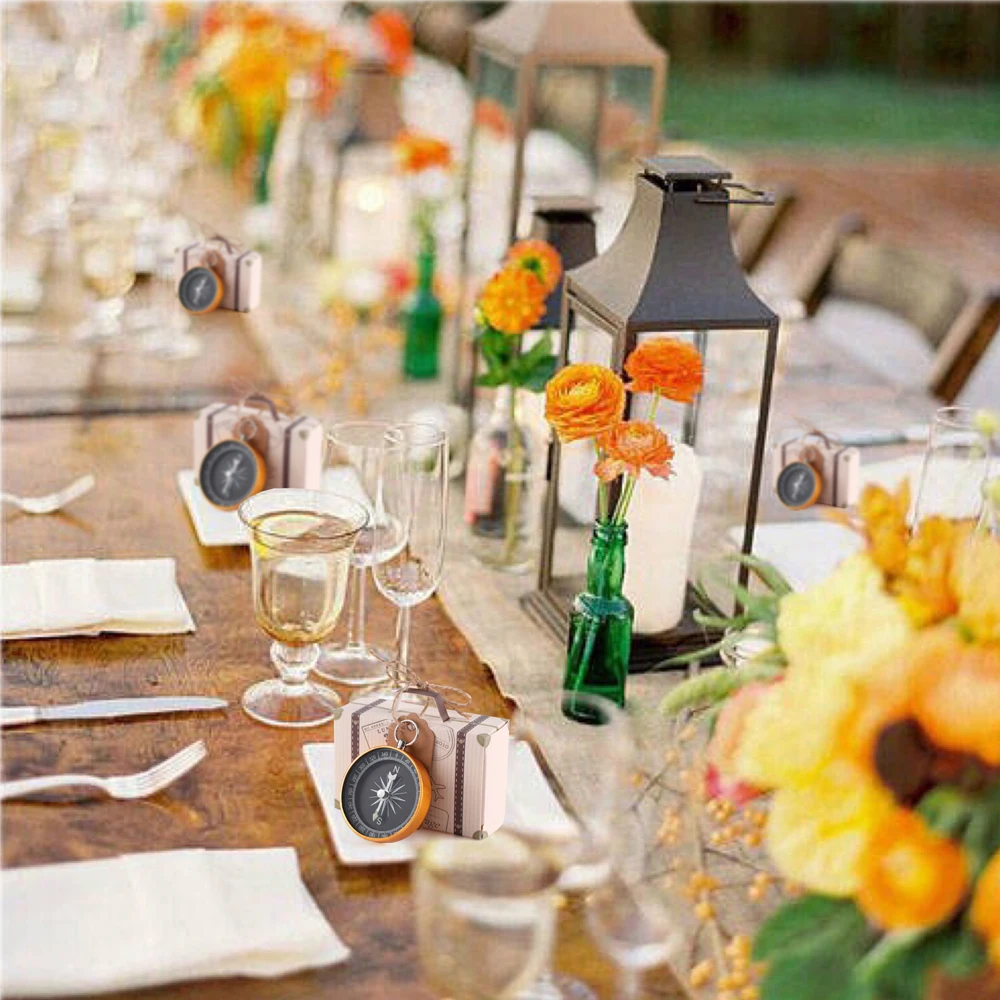 Свадебные сувениры карфт бумажный ключ компас с биркой Подарочная коробка