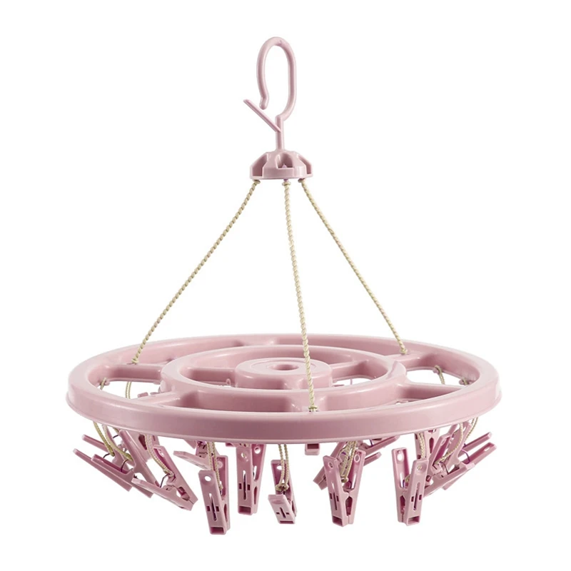 

Household windproof clothespins hanging clothes rack dormitory with simple solid color plastic supplies