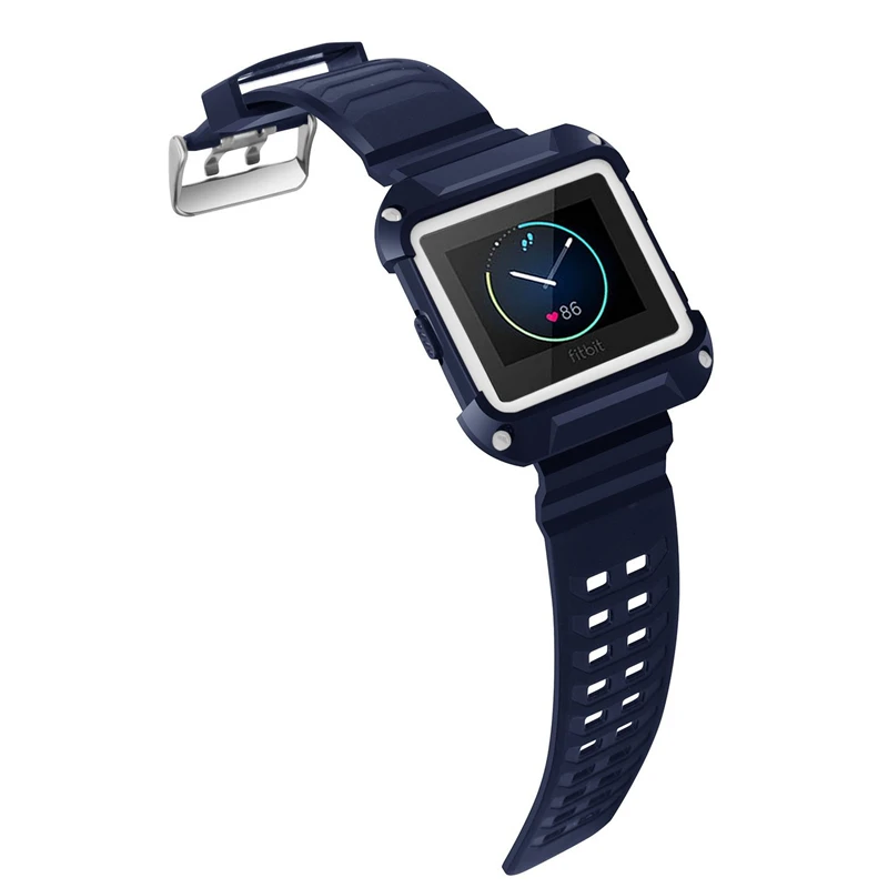 

Silicone Rubber Watch Band Fitbit Blaze Bands Large,Shockproof Slim Protective Frame Case with Strap Bands for Fitbit Blaze