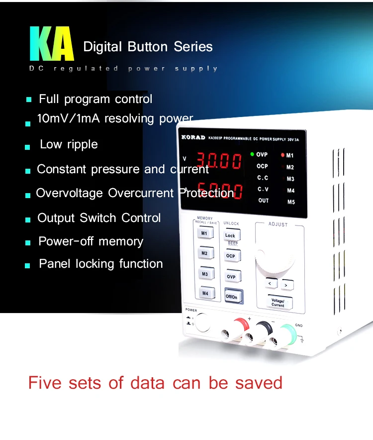 KORAD KA3005D Регулируемый цифровой программируемый источник питания постоянного тока лабораторный мультиметр зонд для лабораторных исследований Регулируемый 220 В