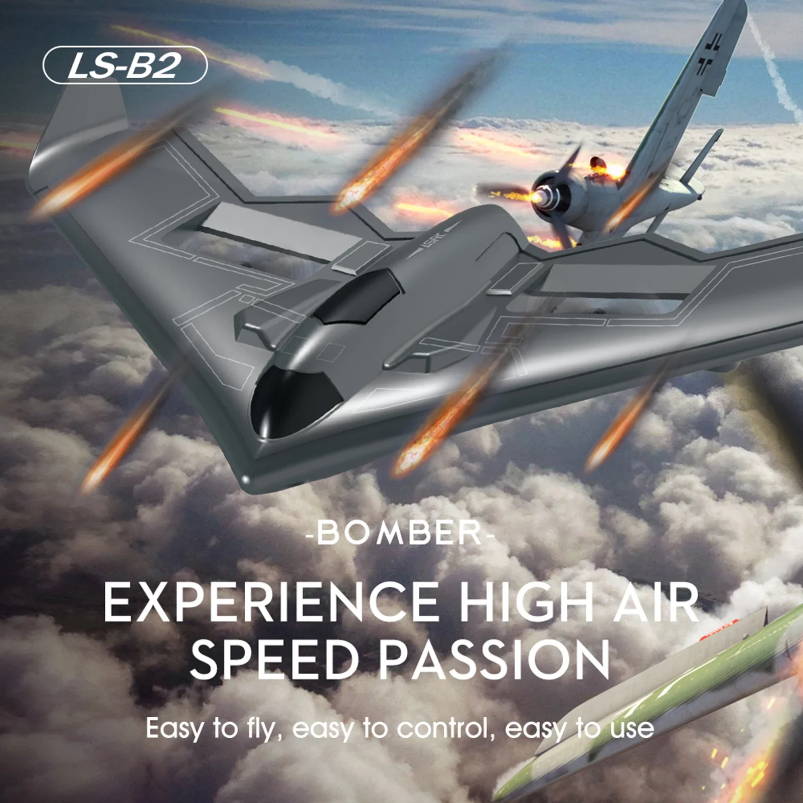LSRC B2 Stealth Bomber 2 4 ГГц 2CH 34 см Wingspain Начинающий Электрический радиоуправляемый