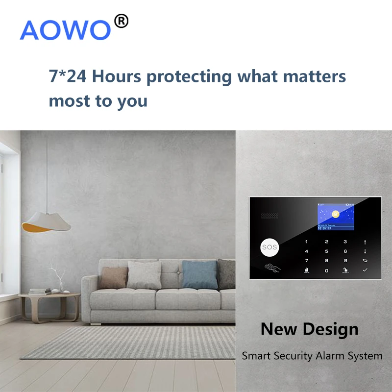 GSM сигнализация Wi Fi система Беспроводной домашней охранной сигнализации Alexa Tuya