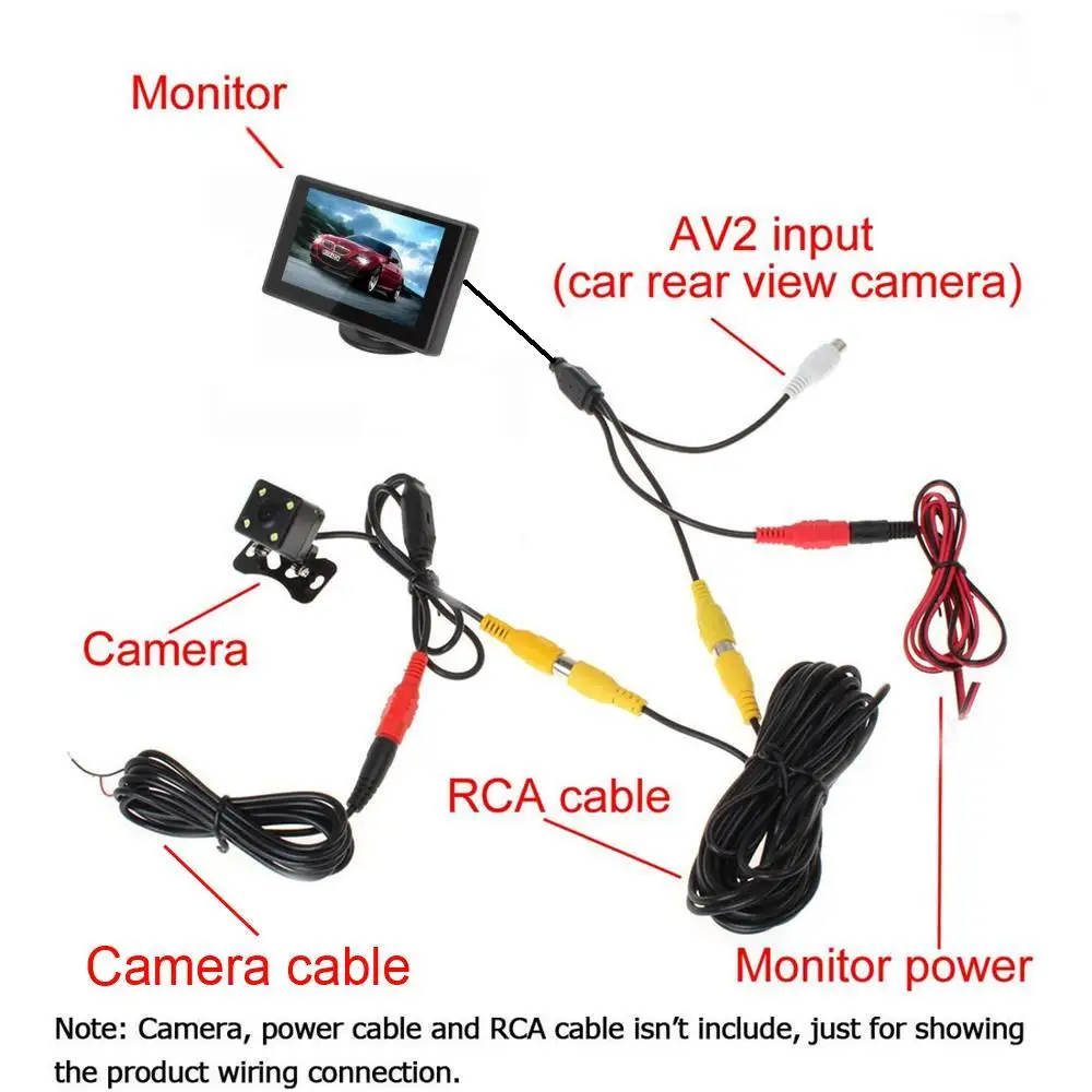 XYCING 4,3 дюймов цветной TFT lcd автомобильный монитор заднего вида Автомобильный резервный монитор парковки для камеры заднего вида DVD VCD