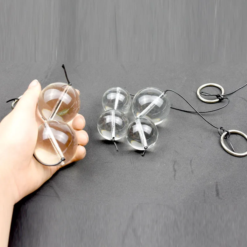 Круглая вигина Кегеля большого размера 5 см Хрустальное стекло двойные шарики