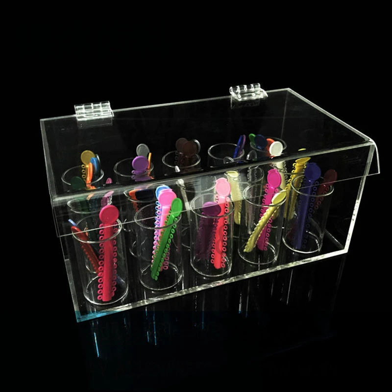 

Free shipping 15 holes/box Dental Ligature Tie Case Dental Ligature Tie Holder 15hole Transparent Store Box