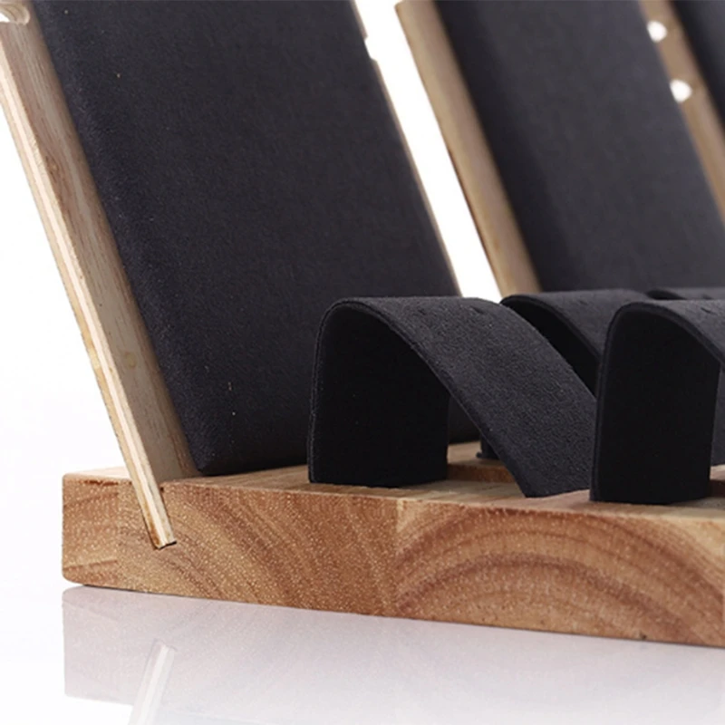 

Bamboo Wood Earring Holder Jewelry Storage Tray Ring Necklace Pendant Display Display Jewelry Display Stand