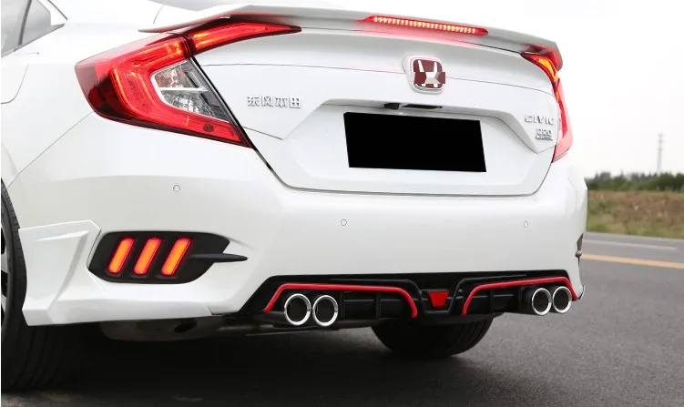 Для Honda Civic 2016-2018 задний бампер диффузор протектор кузова Комплект передний