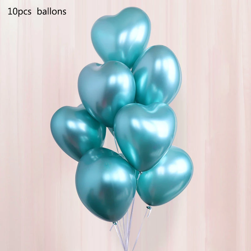 10pcs 12inch 10 шт. металлический латексный блестящий шар золотой шар для дня рождения, вечеринки, свадьбы, украшения для детского душа, вечерние украшения - Цвет: 10pcs 12inch