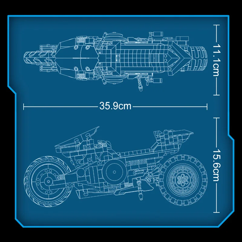 

668pcs MOC City Yaiba Kusanagi Motorcycle Model Brick Car Building Block Gift Compatible with Toy for Boys Children