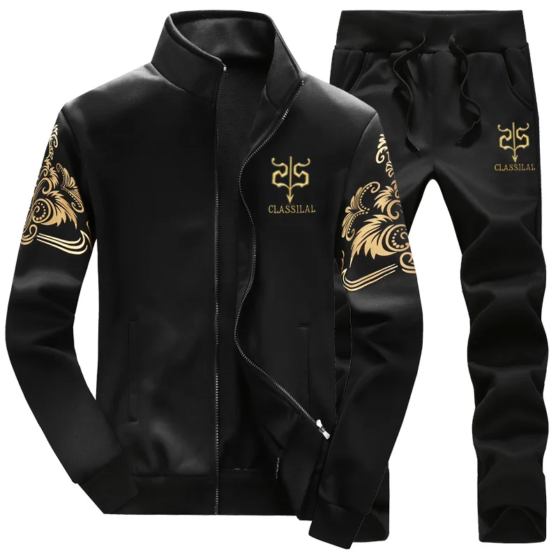 

Men's Sports Suit Running Set Men Jogging Tracksuit New Set Casual Mens 2 Piece Sets Gyms Fitness Suit Male Jacket + Pants