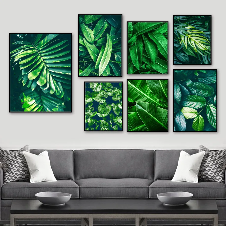 

Modern Green Plant Leaf Palm Arrowroot Wall Art Canvas Painting Nordic Posters And Prints Wall Pictures For Living Room Decor