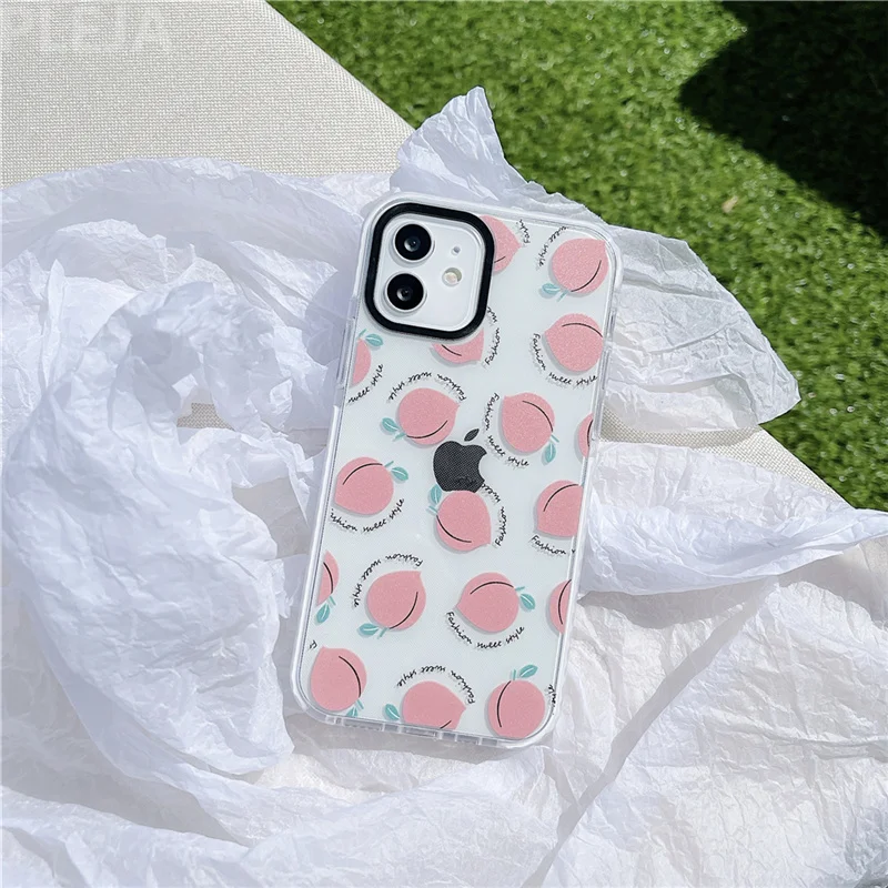 Симпатичный розовый персиковый чехол для телефона iPhone 12 mini 11 Pro Max SE 2020 X XR XS 7 8 plus