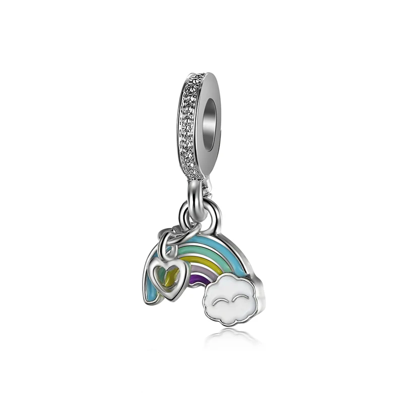 Rainbow of Love Новинка, сплав, бусина для отдыха, путешествий, Рождества, Радужный Шарм, Подходит для Пандора, браслет, ожерелье, сделай сам, Женские Ювелирные изделия - Цвет: Rainbow of Love