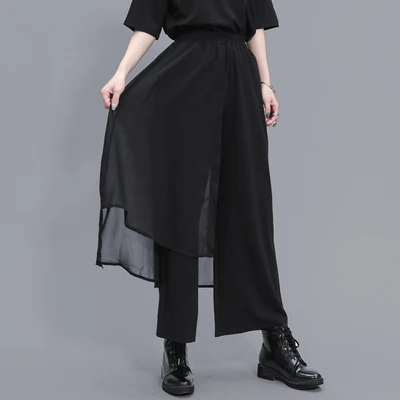 Брюки женские шифоновые с широкими штанинами повседневные большие штаны в стиле