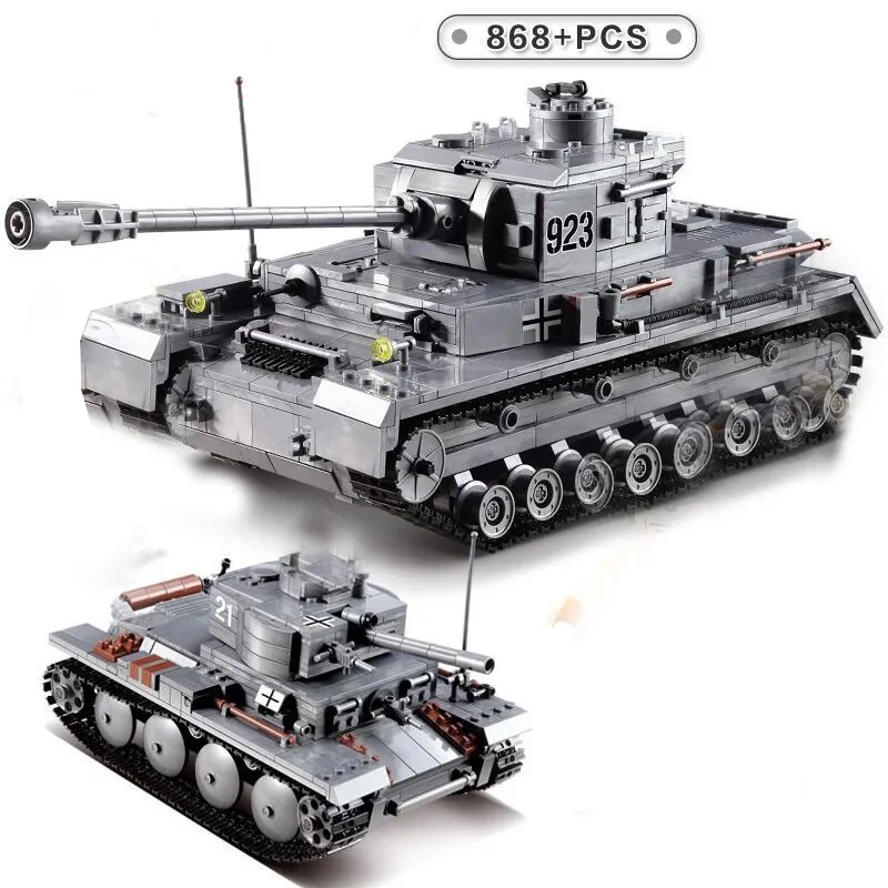 Модель военного танка строительные блоки армия ww2 panzer IV II T34 M1A2 Тигр немецкий m1a2