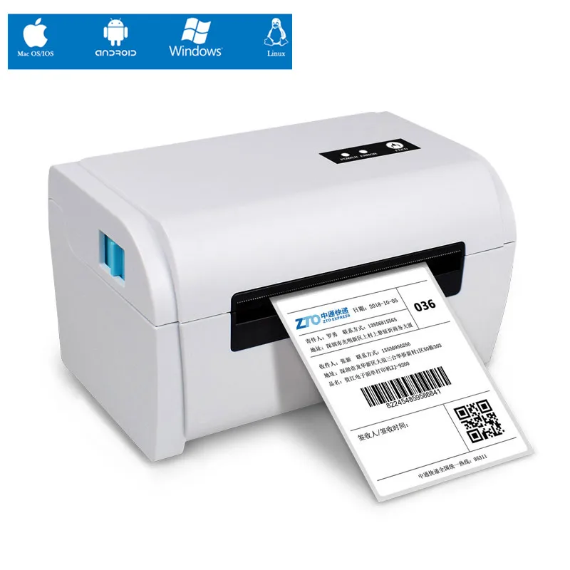 Термопринтер для печати этикеток штрих-кодов 4 дюйма USB Bluetooth для ширины 40-110, совместим с Ebay Etsy Shopify 4 × 6