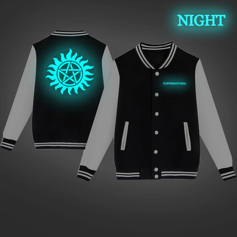 

Luminous Men Women Kids Supernatural Jacket New Autumn Winter Hedging Boys Girls Sweatshirts Supernatural Printing Teens Jacket