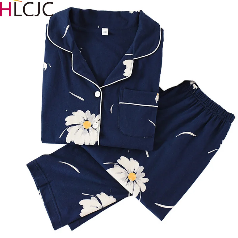 Женское ночное белье с длинным рукавом осенняя трикотажная пижама из 100% хлопка