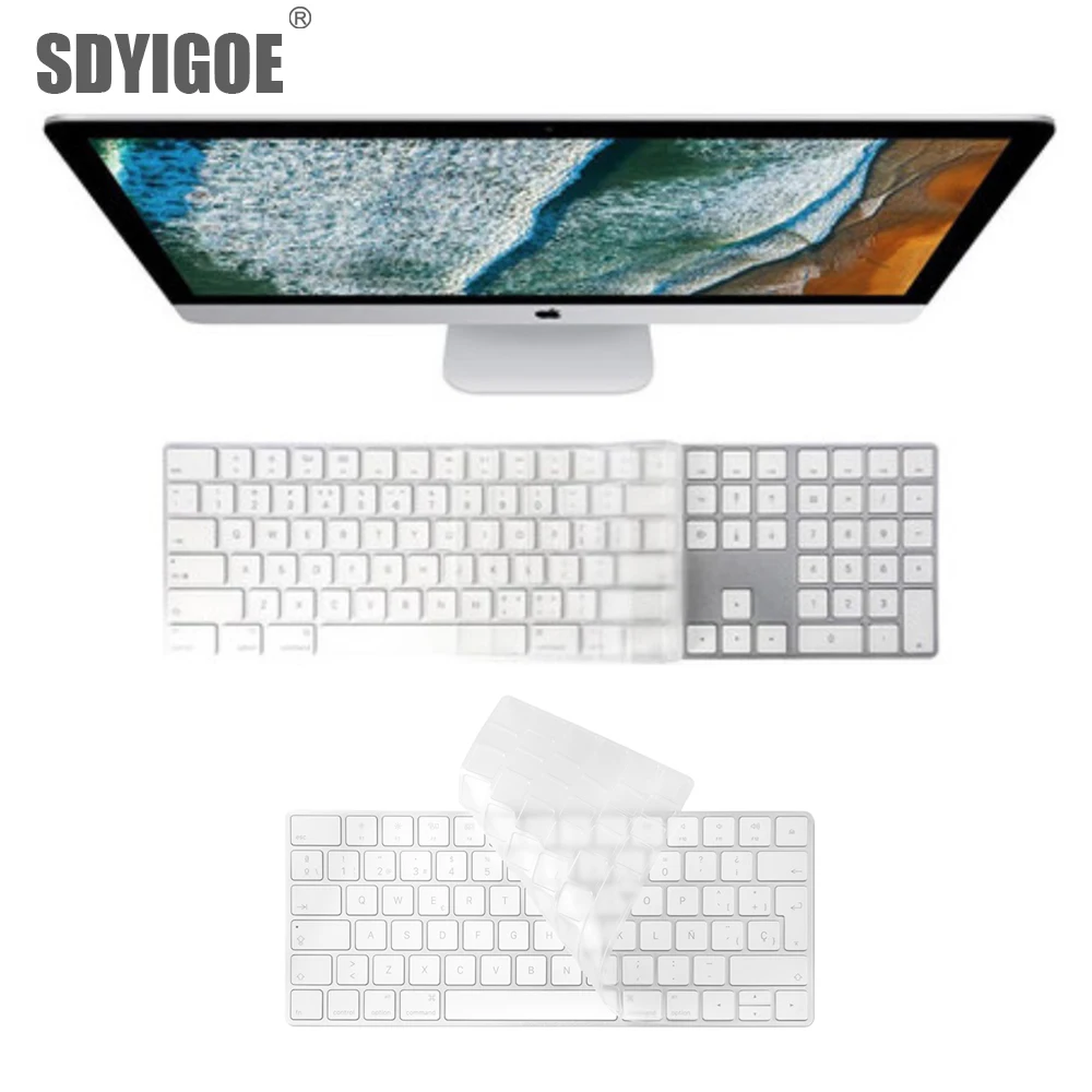 Keyboard Cover for iMac A1314 A1644 A1843 A1243 Wireless Bluetooth Magic Numeric Silicone EU US UK Protector Skin for Apple G6