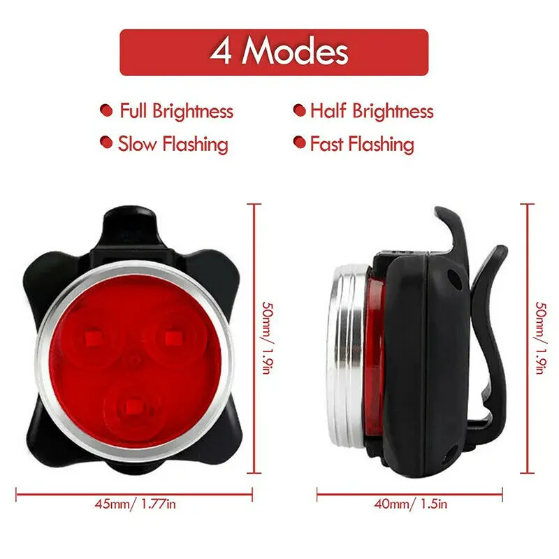 Фонарь задний светодиодный 3 светодиода USB зарядка|Велосипедная фара| |