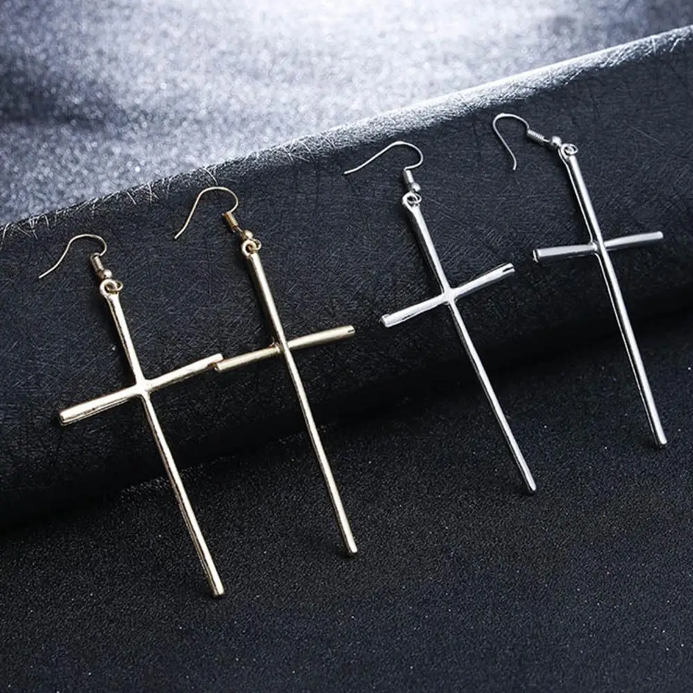 New Fashion Punk Long Earrings Cross Pendant Men Female Jewelry Unisex Gift Party Charm Hanging | Украшения и аксессуары