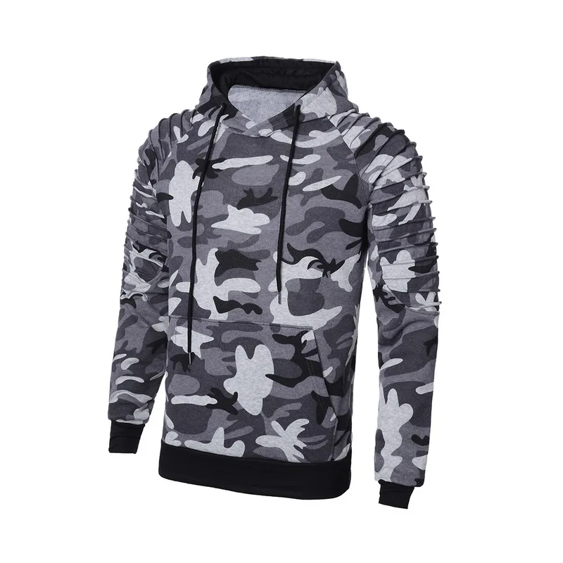 Мужской свитер с капюшоном камуфляжные пуловеры спортивный топ для тренажерного