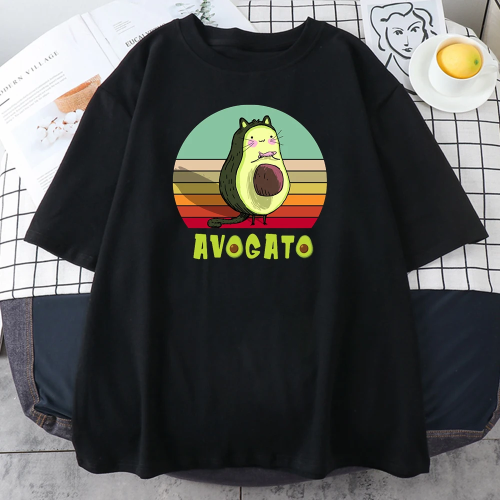 

Футболка женская с круглым вырезом, Свободный Топ с коротким рукавом, с принтом авокадо, в стиле Харадзюку, уличная одежда в стиле хип-хоп, на...