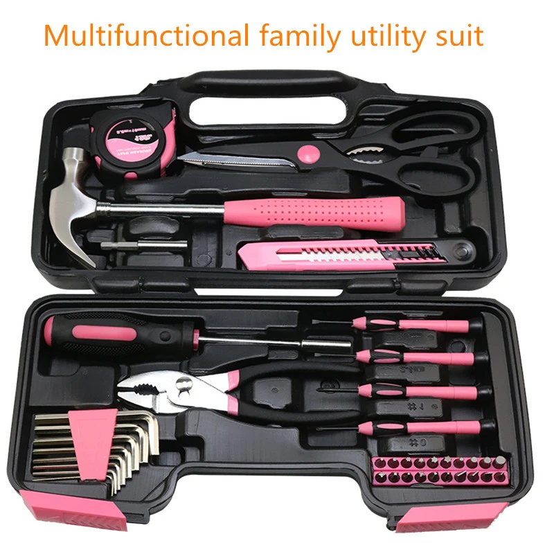 

Free shipping 2021 year Multifunctional Household Hardware 39 Piece Combination Tool Set DIY Lady Manual Repair Tool