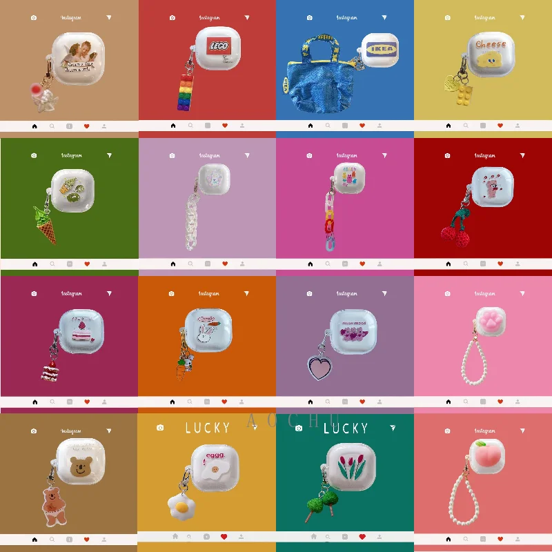 

Fundas transparentes de dibujos animados para auriculares Samsung Galaxy Buds Pro, Funda de TPU a prueba de golpes para auricula