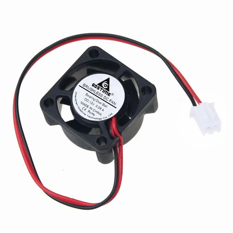 1 шт. Gdstime DC 12 В 25x25x10 мм 2 см 2510B 2Pin шарикоподшипник мини Бесщеточный вентилятор