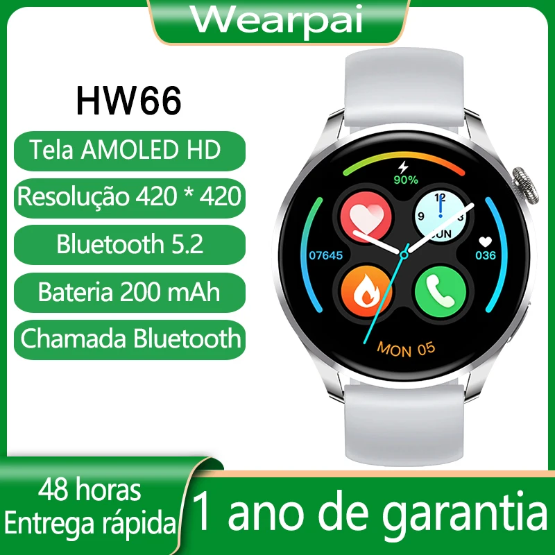 

Smart Watch HW66 SmartWatch Men AMOLED HD Screen Blood Pressure Test Bluetooth Call Offline pay pk GTR GTS 2 Pro Stratos 3 MD15