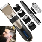 Набор для стрижки волос CkeyiN с зарядкой от USB, Регулируемый мужской триммер для бороды, бритва для усов, направляющие по длине
