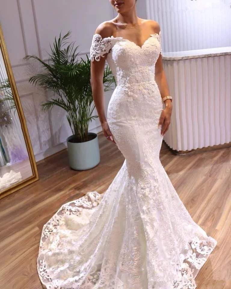 Angelsbridep Свадебные платья Русалочки с открытыми плечами Vestidos De Novia Милая
