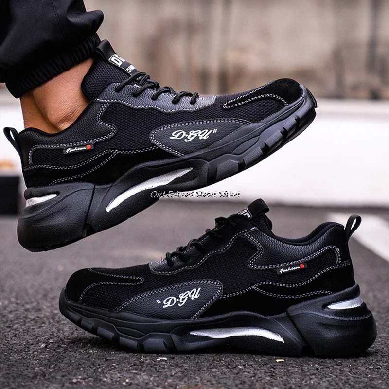 

Protective Work Shoes Men's Work Boots Non-slip Safety Boots Men's Work Sneakers With Steel Toe Cap Indestructible Safety Shoes