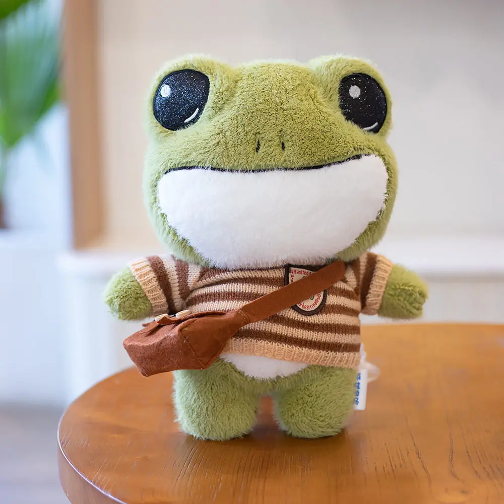 

29cm cute soft pJuguetes de peluche frog doll PP stuffed plush toy children's hand puppet pendant Christmas gift for children