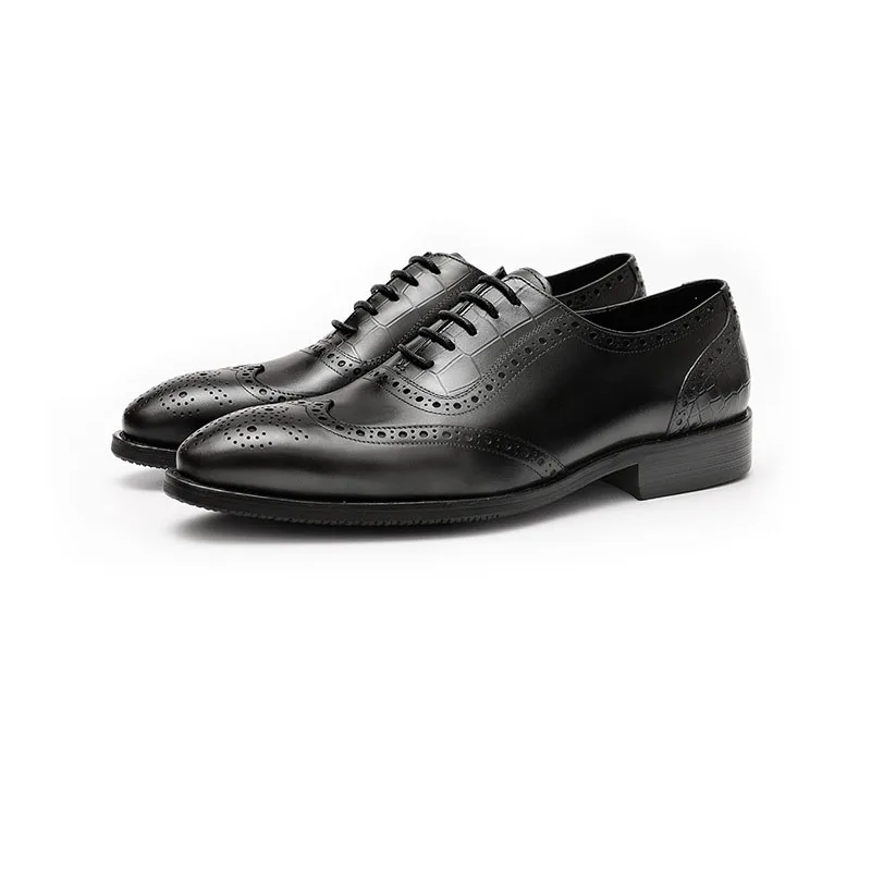 

Men Italian Style Genuine Leather Brogue Carved Wedding Shoes Lace Up Gentleman Formal Dress Party Office Oxfords Shoes Men C26