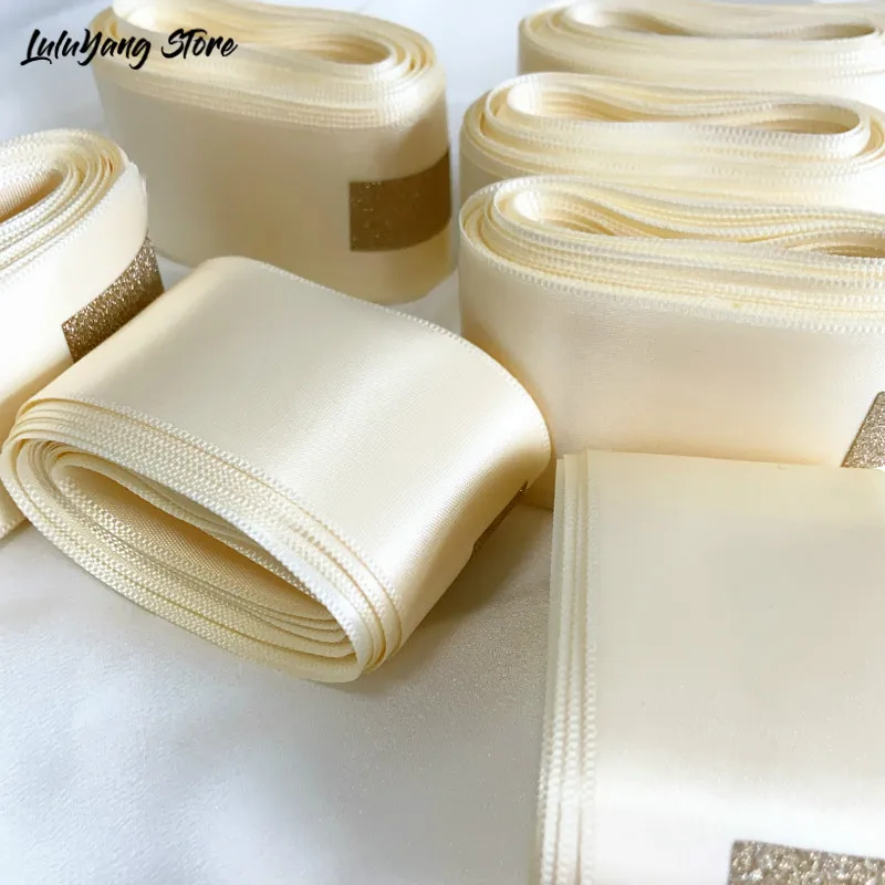 Лента атласная односторонняя 25 38 мм 5 метров золотистая розовая для вечерние чных