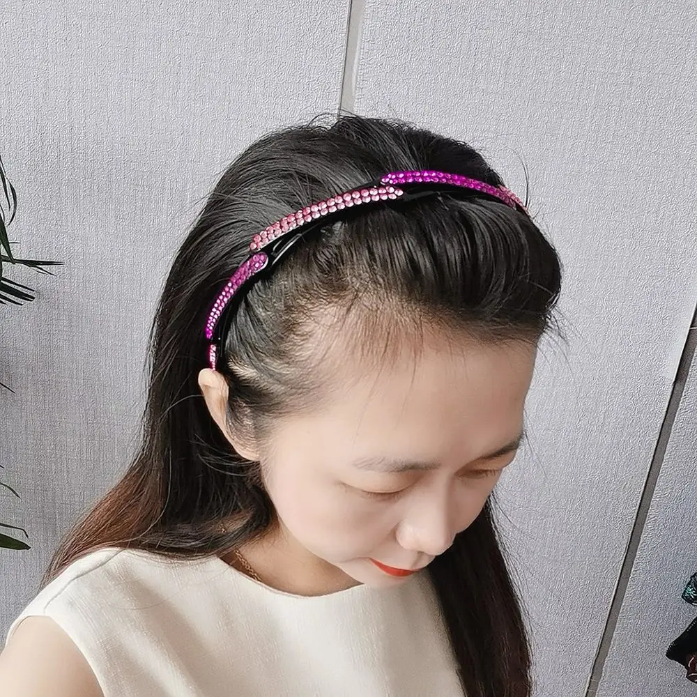 

Повязка на голову Стразы с зубцами для женского макияжа, Корейская Складная повязка на голову, пластиковые аксессуары для волос