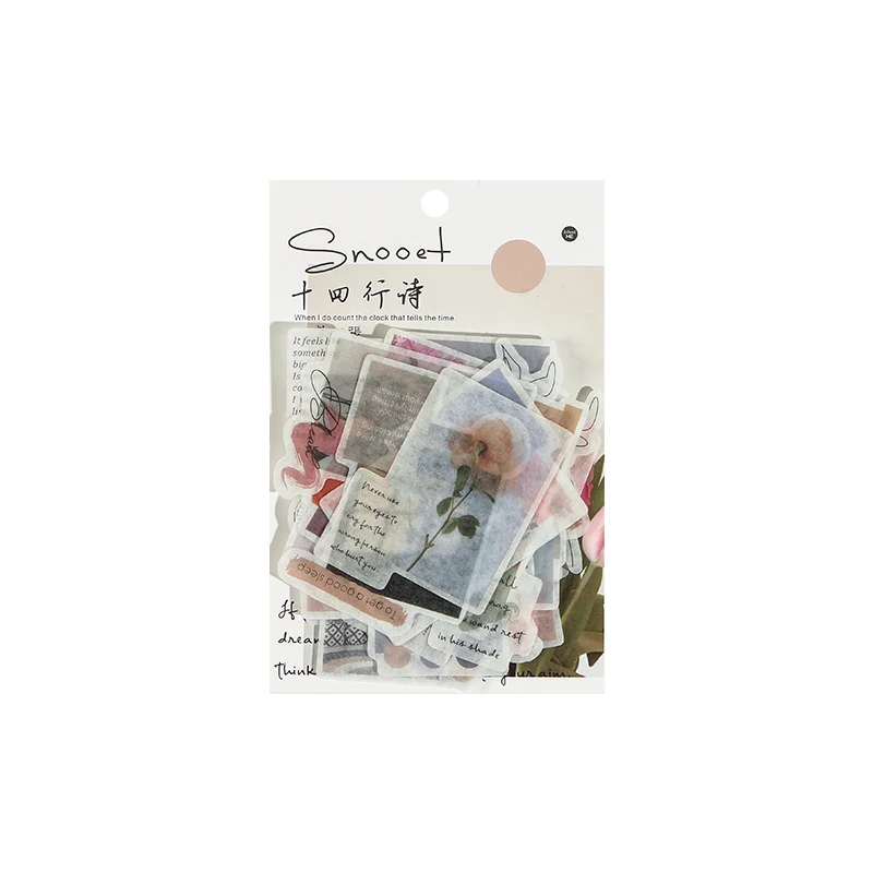 Новые 40шт/упак Письма времени Поэзия Washi бумажные наклейки для декора Дневник DIY Планировщик Журнал Декоративная канцелярия