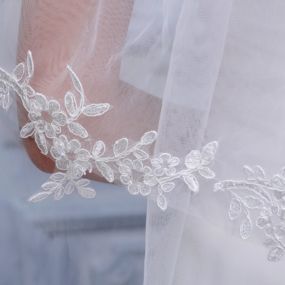 Новинка 2019 элегантная женская двухслойная Фата для невесты мягкий тюль с