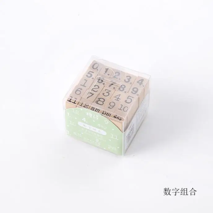 C Винтажный цифровой символ Комбинация Мини-штамп DIY деревянные резиновые штампы для stationery канцелярские принадлежности Скрапбукинг Стандартный штамп - Цвет: C