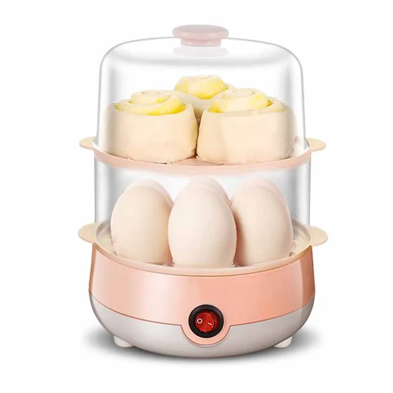 

Double egg steamer egg cooker boiled eggs quick breakfast machine mini stainless steel egg steamer small appliances
