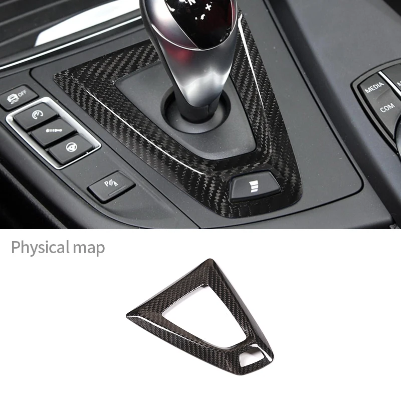 Фото Аксессуар из натурального углеродного волокна для BMW F80 F82 M3 M4 2014-2019, внутренняя панель переключения передач автомобиля, декоративная Базовая крышка, левый/правый руль №1