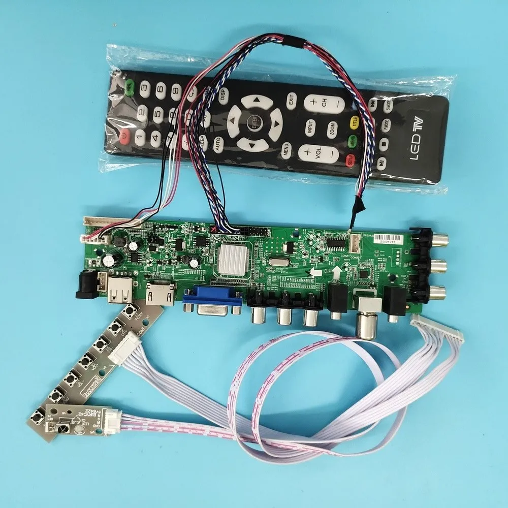 

Kit For B101AW06 V1 HW1A/B101AW06 V4 TV LVDS USB VGA LED HDMI digital remote DVB-T2 40pin Signal controller board WLED 1024X600